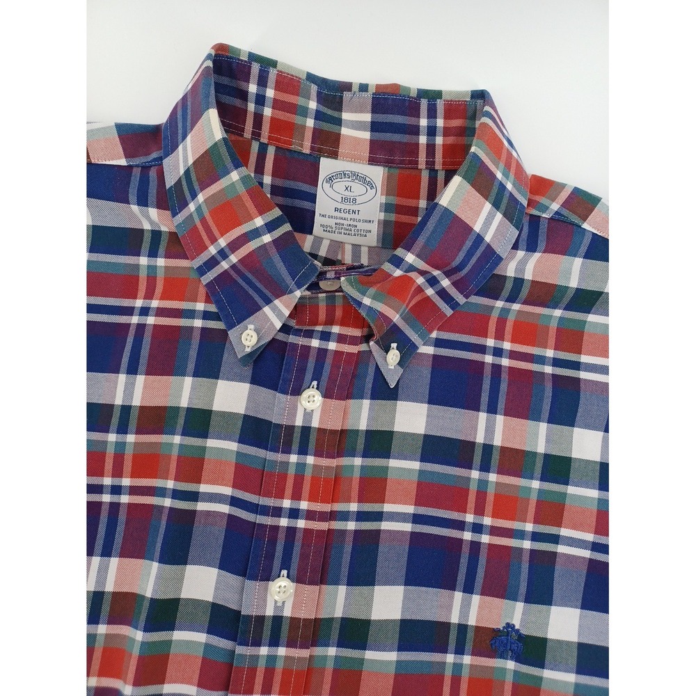 Brooks Brothers Regent Mens XL Plaid Long Sleeve Button-Down